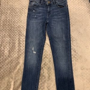DL1961- Dark blue- light distressed skinny jeans